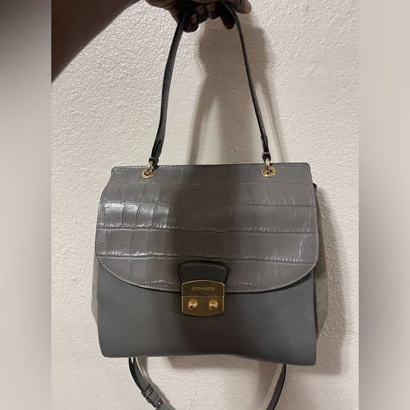 Coach Avery Flap carry all crocodile embossed leather crossbody bag /purse - Picture 3 of 14